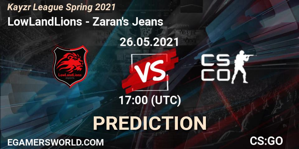 Prognose für das Spiel LowLandLions VS Zaran's Jeans. 26.05.21. CS2 (CS:GO) - Kayzr League Spring 2021