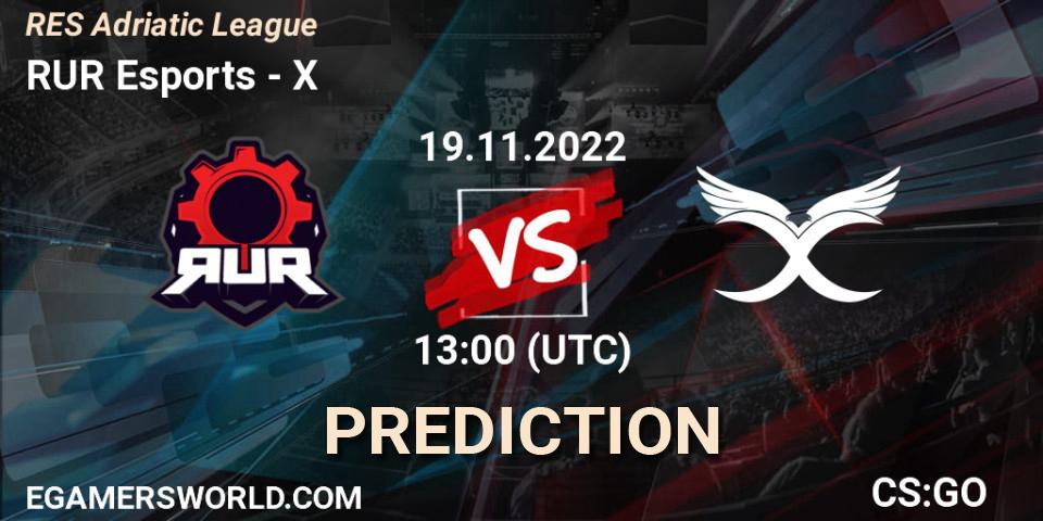 Prognose für das Spiel RUR Esports VS X. 19.11.2022 at 13:00. Counter-Strike (CS2) - RES Adriatic League