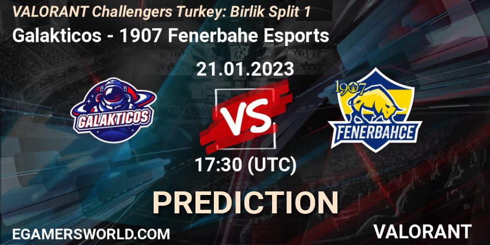 Prognose für das Spiel Galakticos VS 1907 Fenerbahçe Esports. 21.01.2023 at 18:30. VALORANT - VALORANT Challengers 2023 Turkey: Birlik Split 1