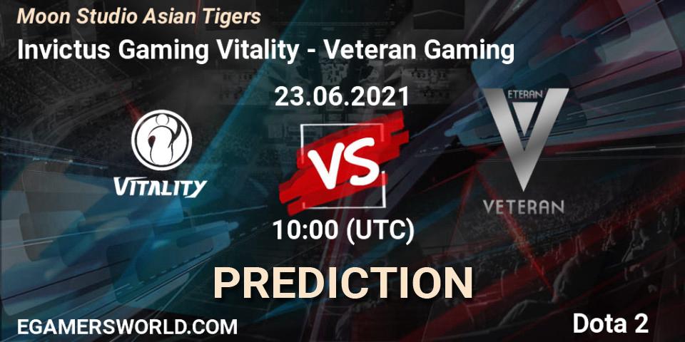 Prognose für das Spiel Invictus Gaming Vitality VS Veteran Gaming. 23.06.21. Dota 2 - Moon Studio Asian Tigers