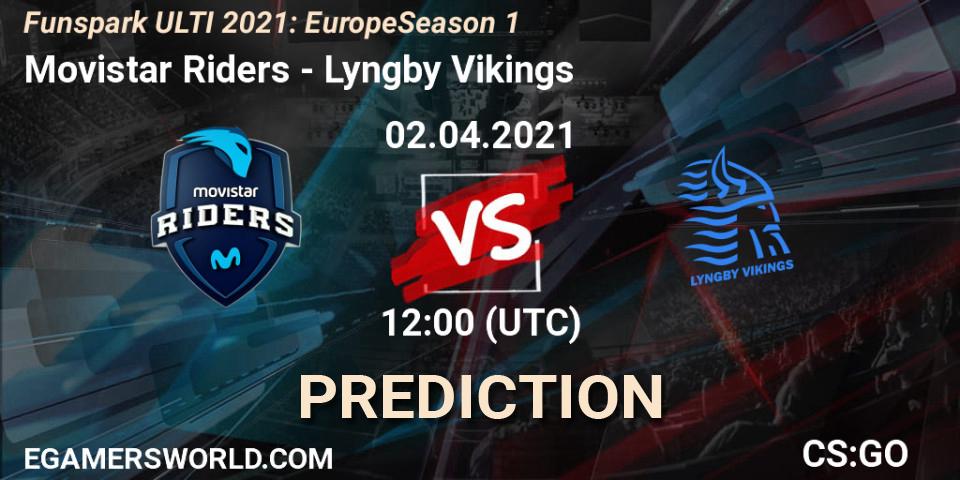 Prognose für das Spiel Movistar Riders VS Lyngby Vikings. 02.04.2021 at 12:00. Counter-Strike (CS2) - Funspark ULTI 2021: Europe Season 1