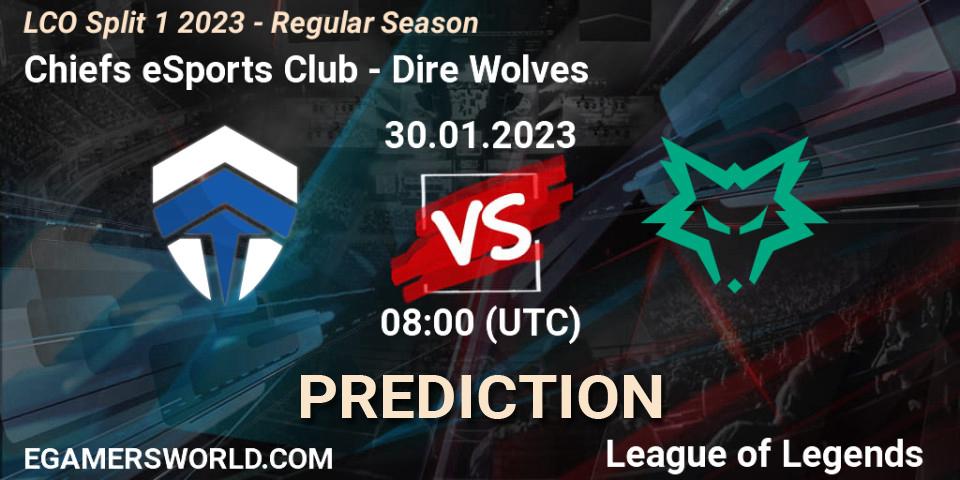Prognose für das Spiel Chiefs eSports Club VS Dire Wolves. 30.01.23. LoL - LCO Split 1 2023 - Regular Season