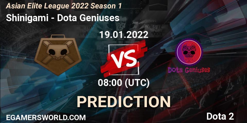 Prognose für das Spiel Shinigami VS Dota Geniuses. 19.01.2022 at 07:58. Dota 2 - Asian Elite League 2022 Season 1