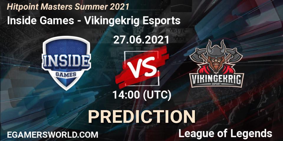 Prognose für das Spiel Inside Games VS Vikingekrig Esports. 27.06.2021 at 14:00. LoL - Hitpoint Masters Summer 2021