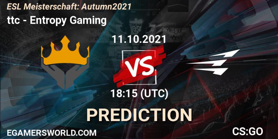 Prognose für das Spiel ttc VS Entropy Gaming. 11.10.2021 at 18:15. Counter-Strike (CS2) - ESL Meisterschaft: Autumn 2021