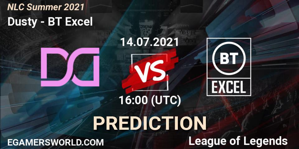 Prognose für das Spiel Dusty VS BT Excel. 14.07.21. LoL - NLC Summer 2021