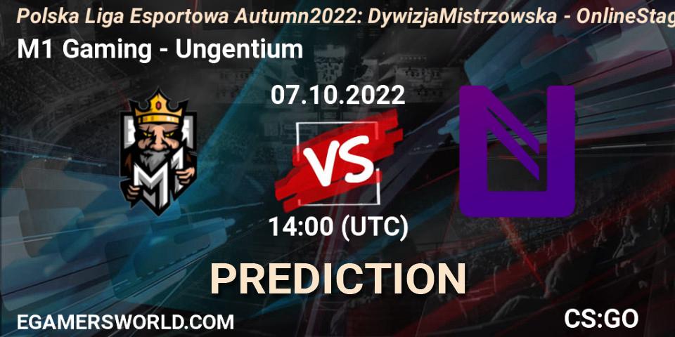 Prognose für das Spiel M1 Gaming VS Ungentium. 07.10.22. CS2 (CS:GO) - Polska Liga Esportowa Autumn 2022: Dywizja Mistrzowska - Online Stage