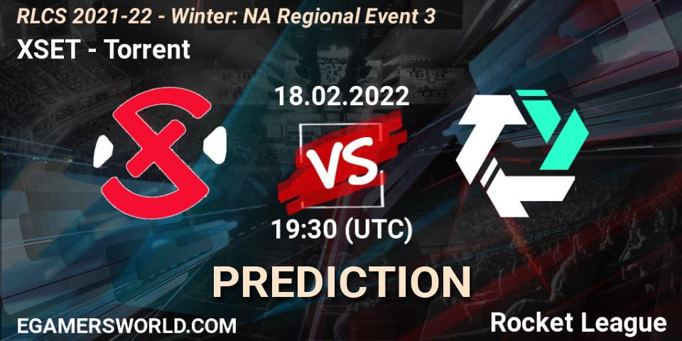 Prognose für das Spiel XSET VS Torrent. 18.02.2022 at 19:30. Rocket League - RLCS 2021-22 - Winter: NA Regional Event 3
