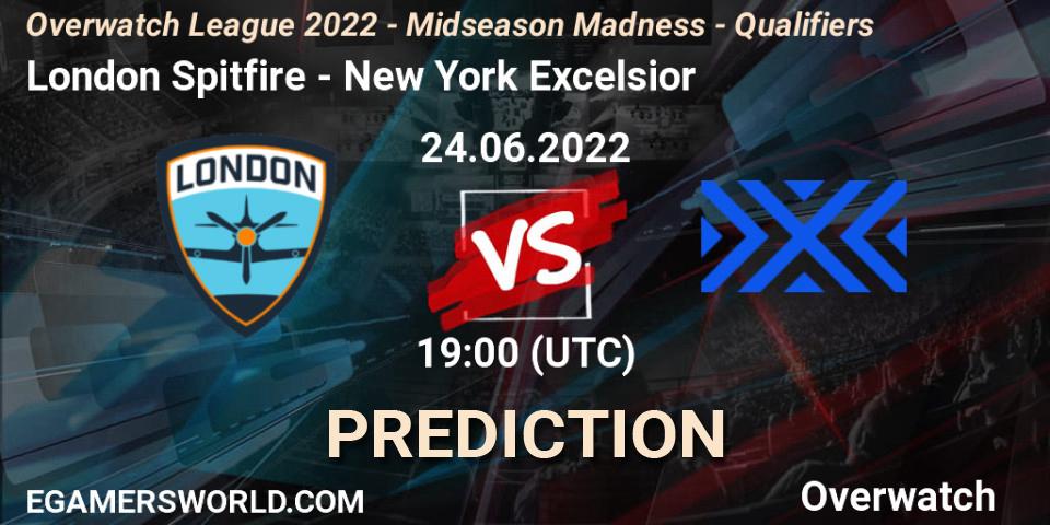 Prognose für das Spiel London Spitfire VS New York Excelsior. 24.06.22. Overwatch - Overwatch League 2022 - Midseason Madness - Qualifiers