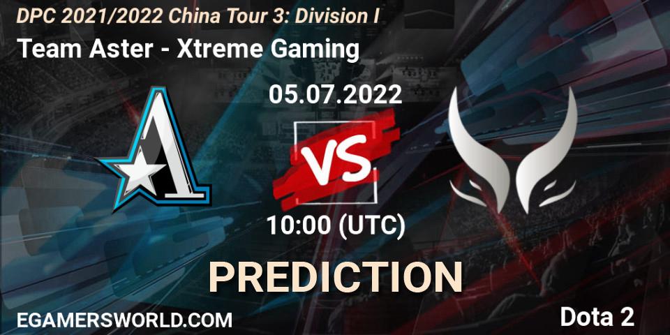 Prognose für das Spiel Team Aster VS Xtreme Gaming. 05.07.22. Dota 2 - DPC 2021/2022 China Tour 3: Division I