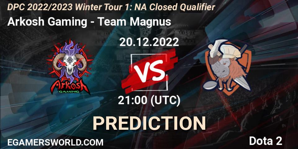 Prognose für das Spiel Arkosh Gaming VS Team Magnus. 20.12.22. Dota 2 - DPC 2022/2023 Winter Tour 1: NA Closed Qualifier