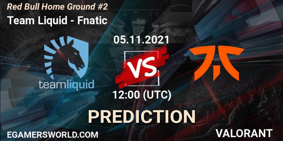 Prognose für das Spiel Team Liquid VS Fnatic. 05.11.2021 at 13:30. VALORANT - Red Bull Home Ground #2