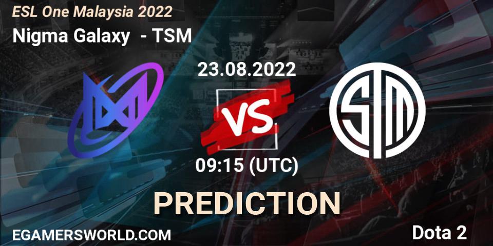 Prognose für das Spiel Nigma Galaxy VS TSM. 23.08.22. Dota 2 - ESL One Malaysia 2022