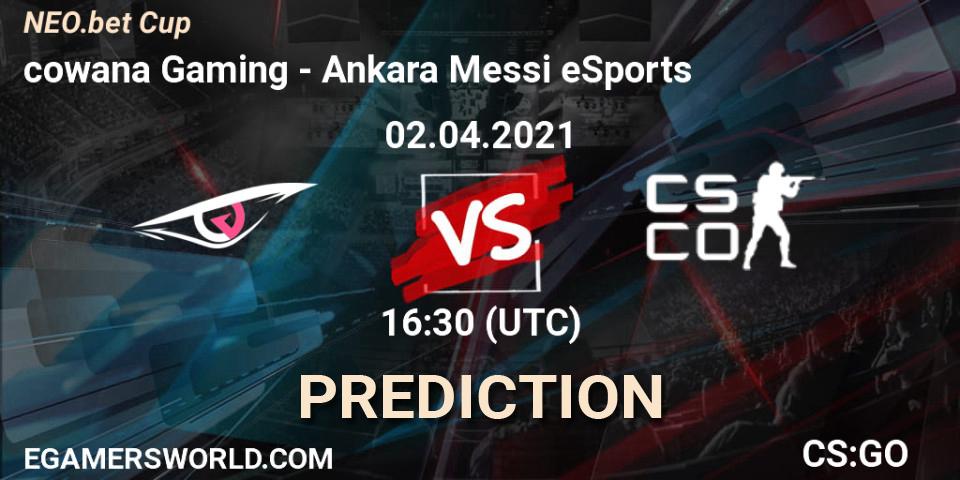 Prognose für das Spiel cowana Gaming VS Ankara Messi eSports. 02.04.2021 at 16:30. Counter-Strike (CS2) - NEO.bet Cup