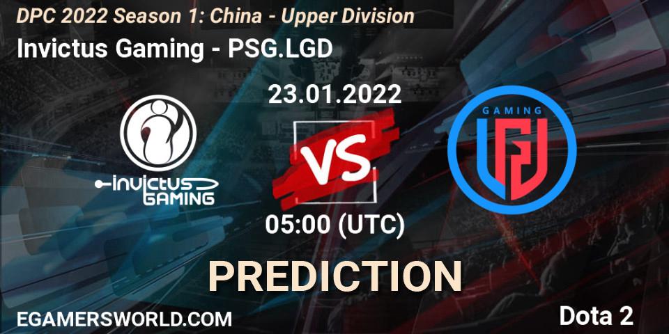 Prognose für das Spiel Invictus Gaming VS PSG.LGD. 23.01.22. Dota 2 - DPC 2022 Season 1: China - Upper Division