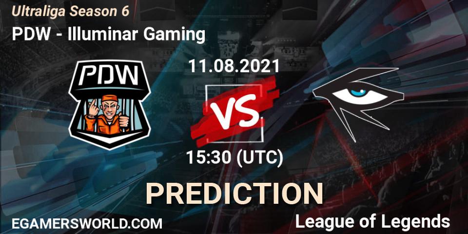 Prognose für das Spiel PDW VS Illuminar Gaming. 11.08.2021 at 15:30. LoL - Ultraliga Season 6