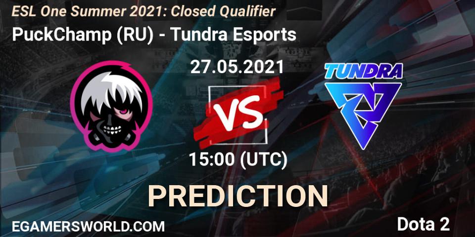 Prognose für das Spiel PuckChamp (RU) VS Tundra Esports. 27.05.2021 at 17:33. Dota 2 - ESL One Summer 2021: Closed Qualifier