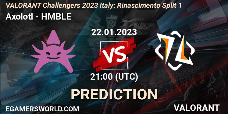 Prognose für das Spiel Axolotl VS HMBLE. 22.01.23. VALORANT - VALORANT Challengers 2023 Italy: Rinascimento Split 1