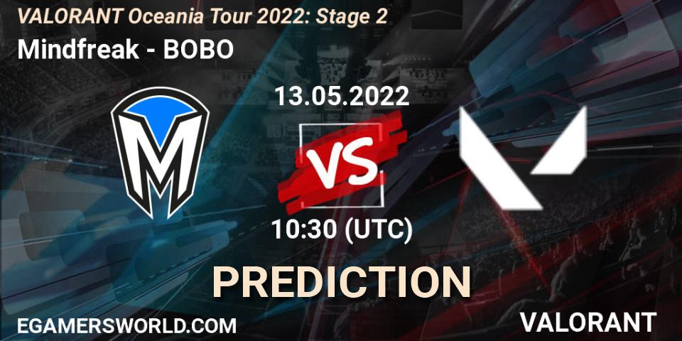 Prognose für das Spiel Mindfreak VS BOBO. 13.05.2022 at 10:30. VALORANT - VALORANT Oceania Tour 2022: Stage 2