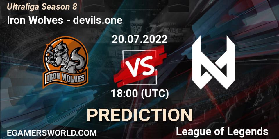 Prognose für das Spiel Iron Wolves VS devils.one. 20.07.2022 at 18:00. LoL - Ultraliga Season 8