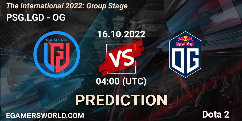 Prognose für das Spiel PSG.LGD VS OG. 16.10.22. Dota 2 - The International 2022: Group Stage
