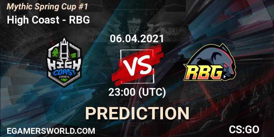 Prognose für das Spiel High Coast VS RBG. 06.04.21. CS2 (CS:GO) - Mythic Spring Cup #1