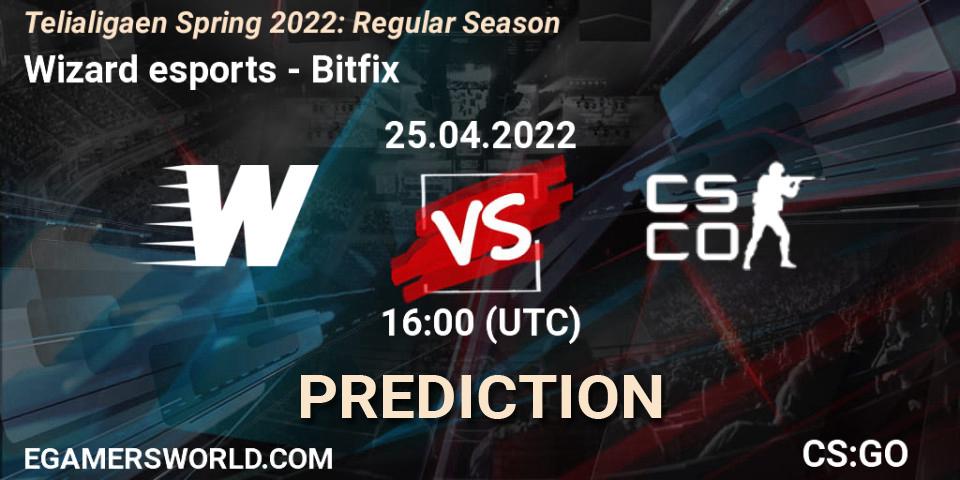 Prognose für das Spiel Wizard esports VS Bitfix. 25.04.2022 at 16:00. Counter-Strike (CS2) - Telialigaen Spring 2022: Regular Season