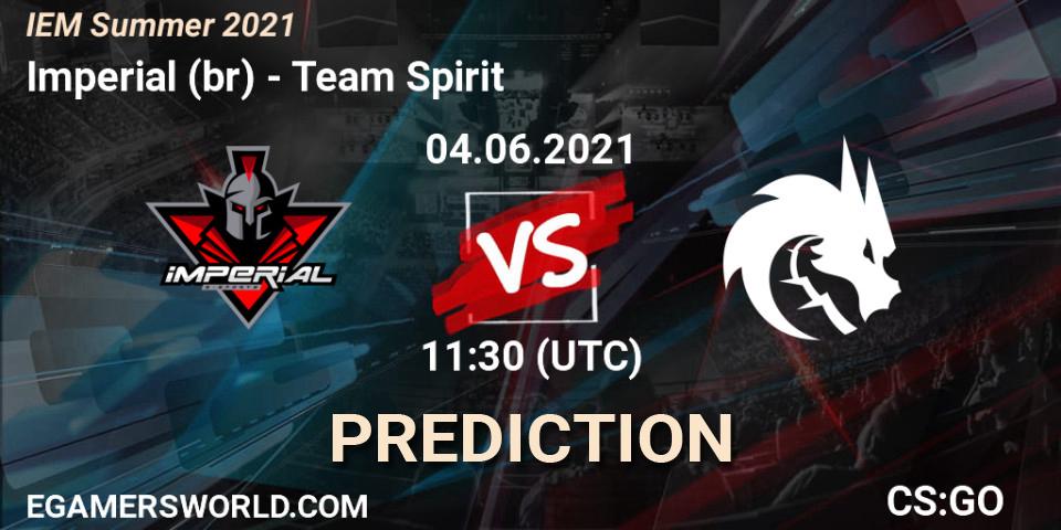 Prognose für das Spiel Imperial (br) VS Team Spirit. 04.06.21. CS2 (CS:GO) - IEM Summer 2021