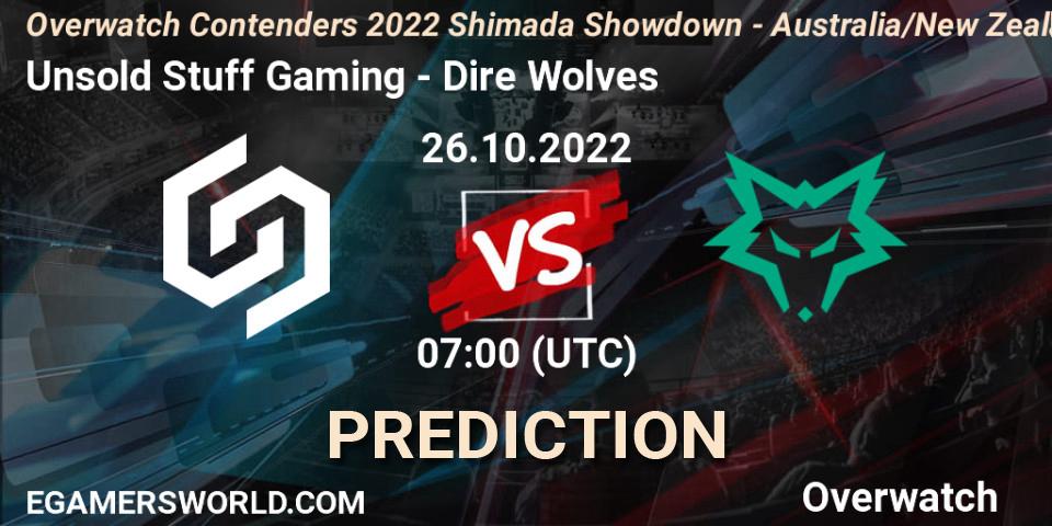 Prognose für das Spiel Unsold Stuff Gaming VS Dire Wolves. 26.10.22. Overwatch - Overwatch Contenders 2022 Shimada Showdown - Australia/New Zealand - October