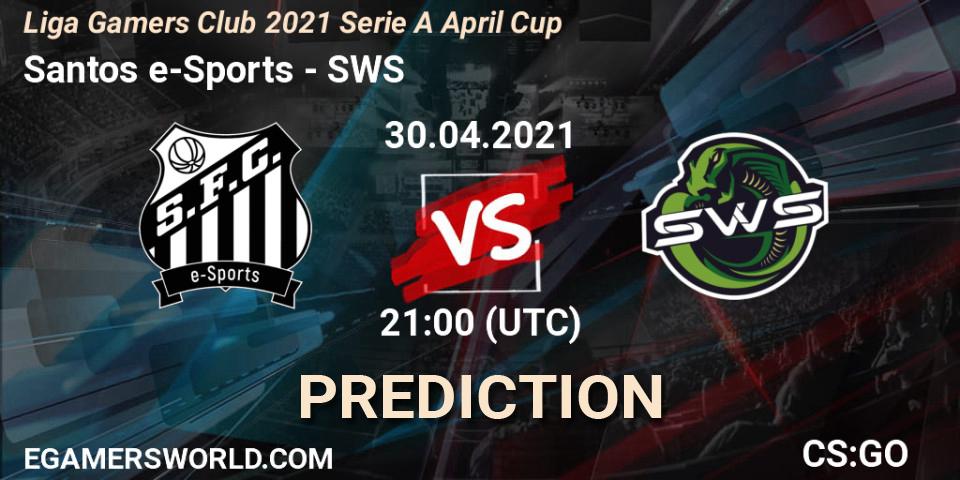 Prognose für das Spiel Santos e-Sports VS SWS. 30.04.21. CS2 (CS:GO) - Liga Gamers Club 2021 Serie A April Cup