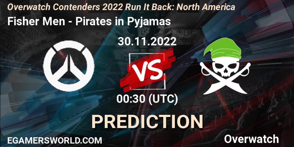 Prognose für das Spiel Fisher Men VS Pirates in Pyjamas. 09.12.2022 at 00:30. Overwatch - Overwatch Contenders 2022 Run It Back: North America