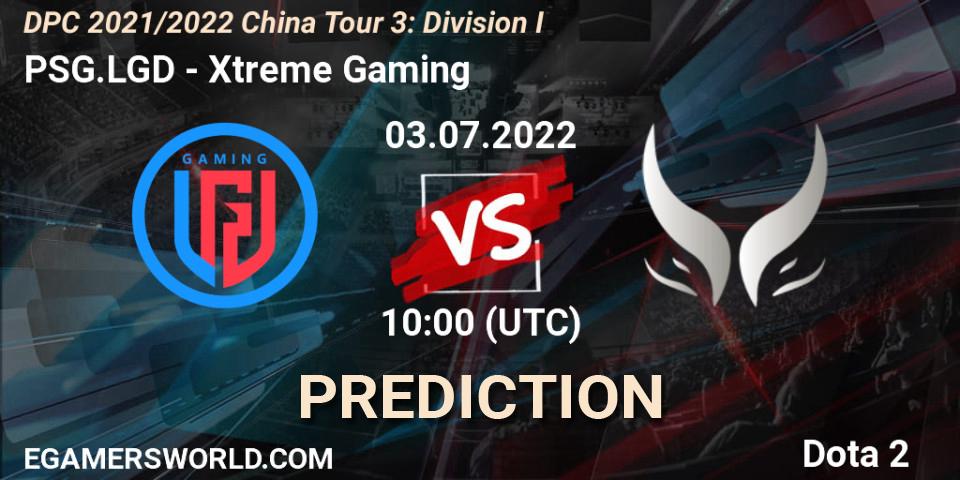 Prognose für das Spiel PSG.LGD VS Xtreme Gaming. 03.07.22. Dota 2 - DPC 2021/2022 China Tour 3: Division I