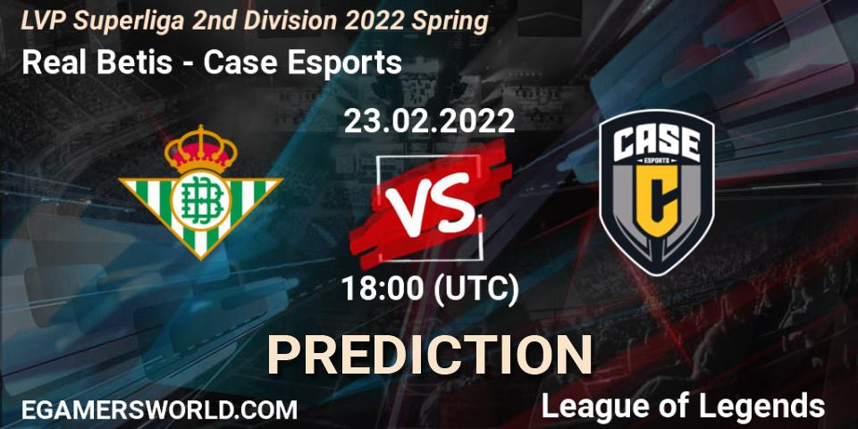 Prognose für das Spiel Real Betis VS Case Esports. 23.02.2022 at 19:00. LoL - LVP Superliga 2nd Division 2022 Spring