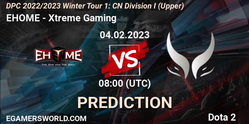 Prognose für das Spiel EHOME VS Xtreme Gaming. 04.02.2023 at 10:56. Dota 2 - DPC 2022/2023 Winter Tour 1: CN Division I (Upper)