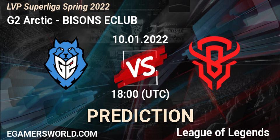 Prognose für das Spiel G2 Arctic VS BISONS ECLUB. 10.01.2022 at 18:00. LoL - LVP Superliga Spring 2022