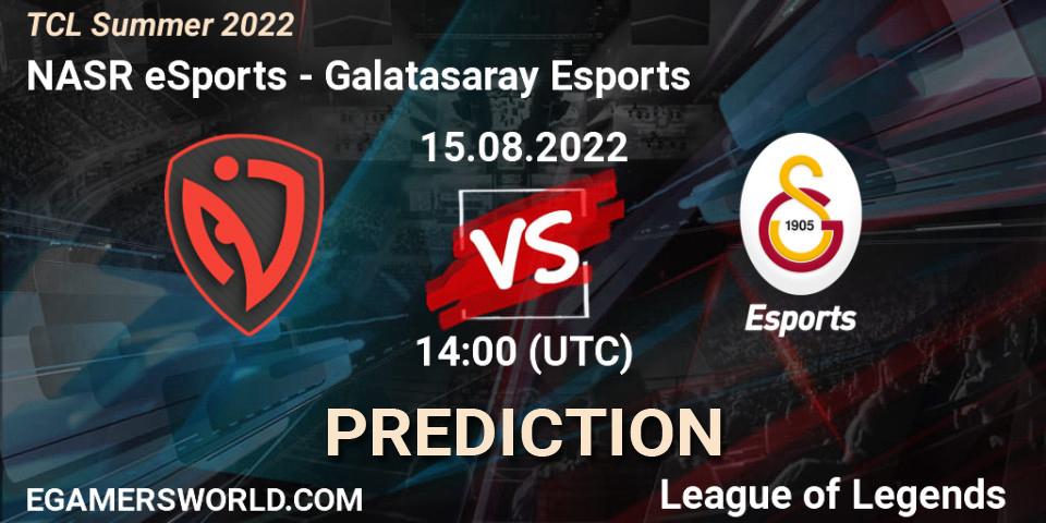 Prognose für das Spiel NASR eSports VS Galatasaray Esports. 14.08.22. LoL - TCL Summer 2022