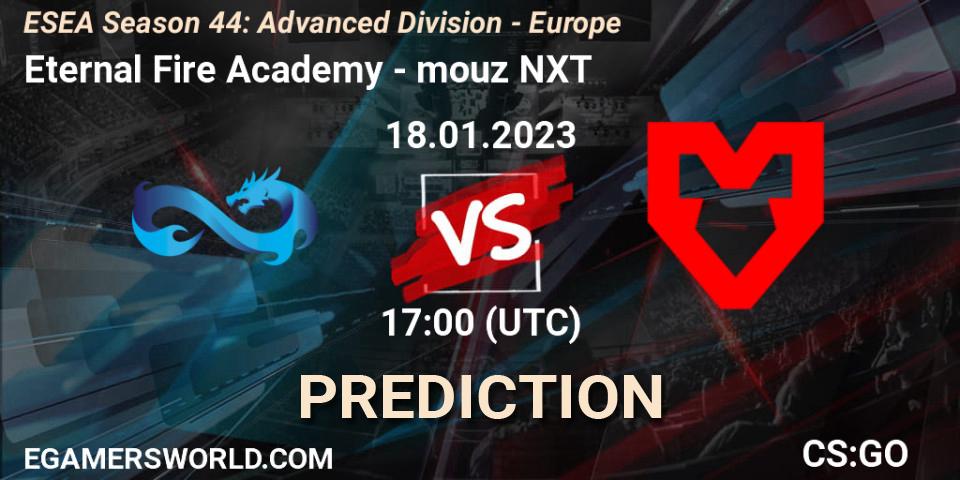 Prognose für das Spiel Eternal Fire Academy VS mouz NXT. 24.01.23. CS2 (CS:GO) - ESEA Season 44: Advanced Division - Europe
