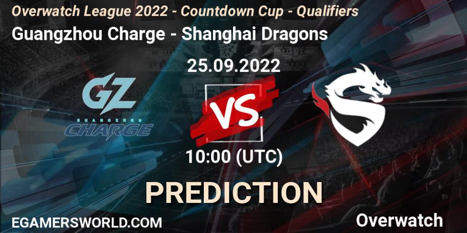 Prognose für das Spiel Guangzhou Charge VS Shanghai Dragons. 25.09.22. Overwatch - Overwatch League 2022 - Countdown Cup - Qualifiers