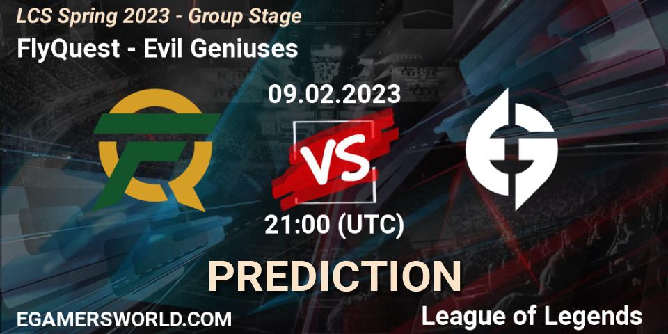 Prognose für das Spiel FlyQuest VS Evil Geniuses. 09.02.23. LoL - LCS Spring 2023 - Group Stage