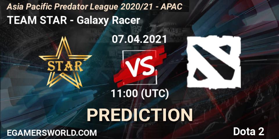 Prognose für das Spiel TEAM STAR VS Galaxy Racer. 07.04.21. Dota 2 - Asia Pacific Predator League 2020/21 - APAC