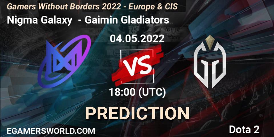 Prognose für das Spiel Nigma Galaxy VS Gaimin Gladiators. 04.05.22. Dota 2 - Gamers Without Borders 2022 - Europe & CIS