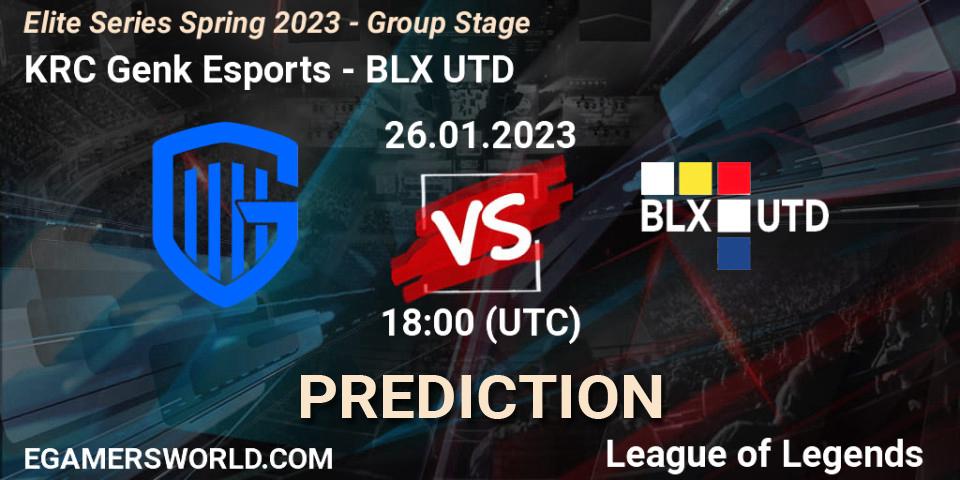 Prognose für das Spiel KRC Genk Esports VS BLX UTD. 26.01.2023 at 18:00. LoL - Elite Series Spring 2023 - Group Stage