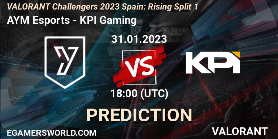 Prognose für das Spiel AYM Esports VS KPI Gaming. 31.01.23. VALORANT - VALORANT Challengers 2023 Spain: Rising Split 1