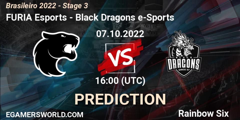 Prognose für das Spiel FURIA Esports VS Black Dragons e-Sports. 07.10.2022 at 16:00. Rainbow Six - Brasileirão 2022 - Stage 3