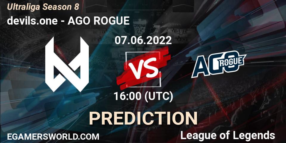 Prognose für das Spiel devils.one VS AGO ROGUE. 07.06.2022 at 16:00. LoL - Ultraliga Season 8