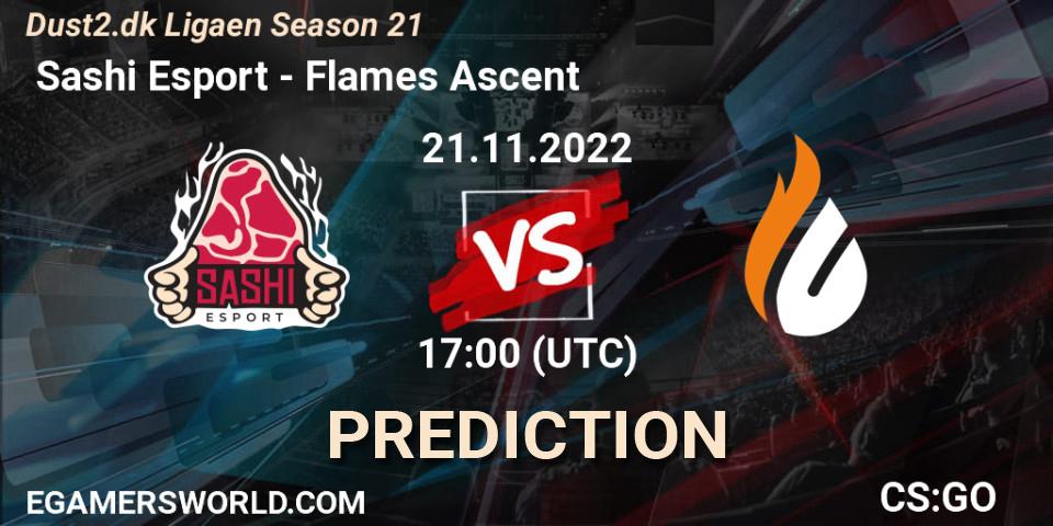 Prognose für das Spiel Sashi Esport VS Flames Ascent. 21.11.22. CS2 (CS:GO) - Dust2.dk Ligaen Season 21