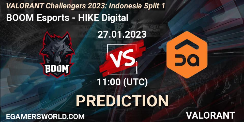 Prognose für das Spiel BOOM Esports VS HIKE Digital. 27.01.2023 at 11:20. VALORANT - VALORANT Challengers 2023: Indonesia Split 1