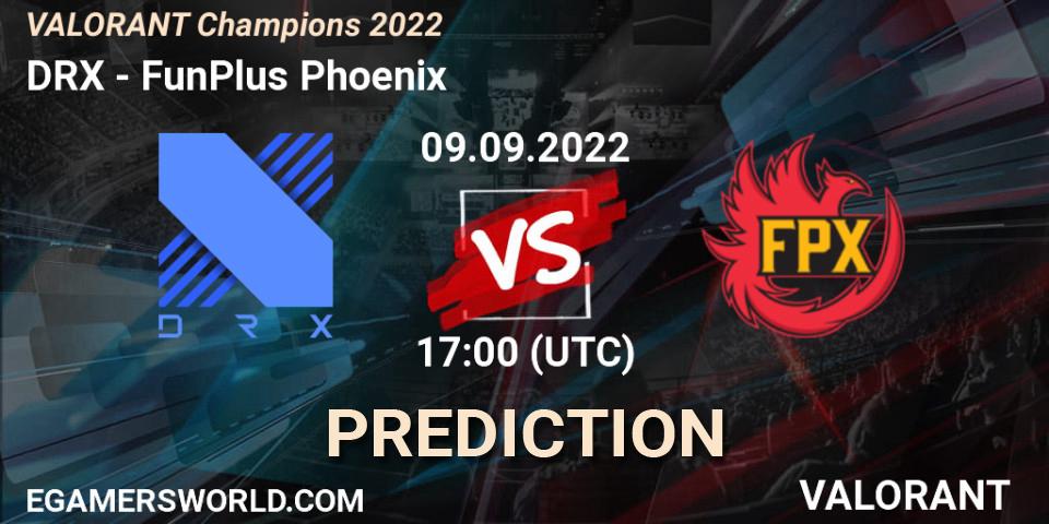 Prognose für das Spiel DRX VS FunPlus Phoenix. 09.09.22. VALORANT - VALORANT Champions 2022
