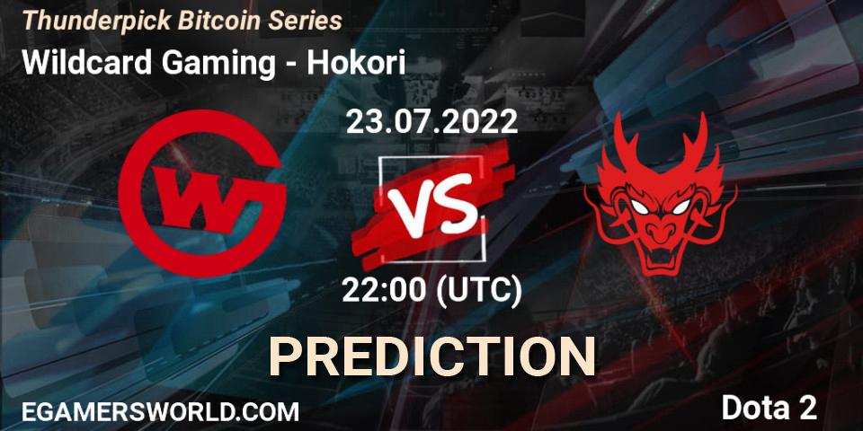 Prognose für das Spiel Wildcard Gaming VS Hokori. 23.07.2022 at 22:00. Dota 2 - Thunderpick Bitcoin Series