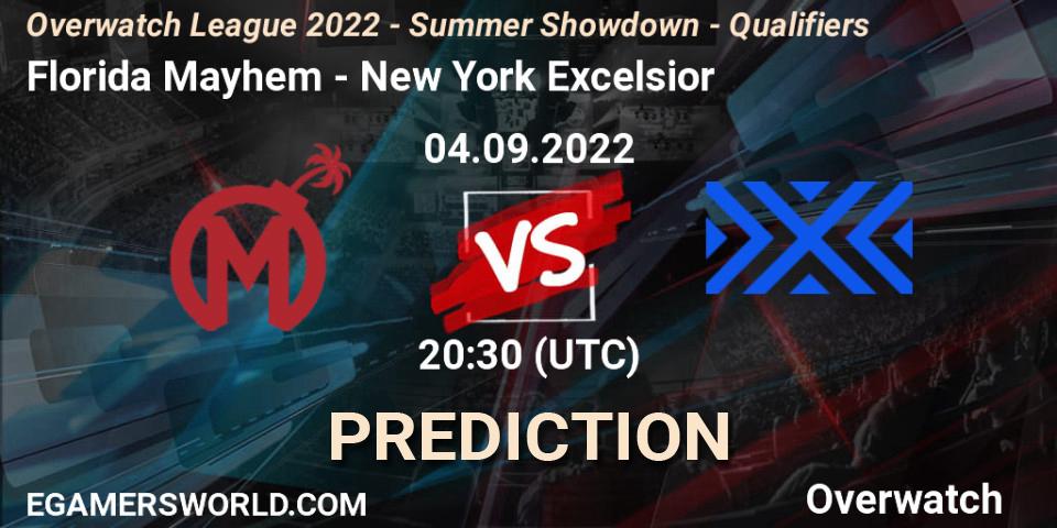 Prognose für das Spiel Florida Mayhem VS New York Excelsior. 04.09.22. Overwatch - Overwatch League 2022 - Summer Showdown - Qualifiers